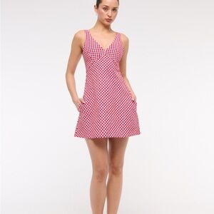 Abercrombie & Fitch V-Neck Linen-Blend Mini Dress SP NWT